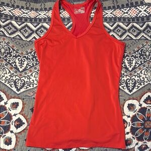 Under Armour Red Fitted Sleeveless Tank Top